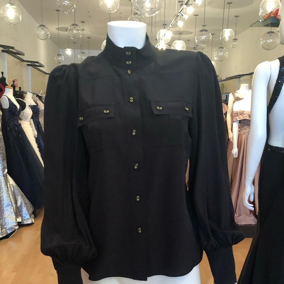 Zimmermann Tops - Zimmermann Gathered Silk Crepe De Chine Shirt
